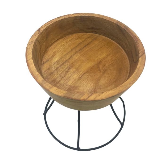 Pakelta tikmedžio dubenėlis „Elevated Teak Bowl“ – jaukus 15 cm namų akcentas