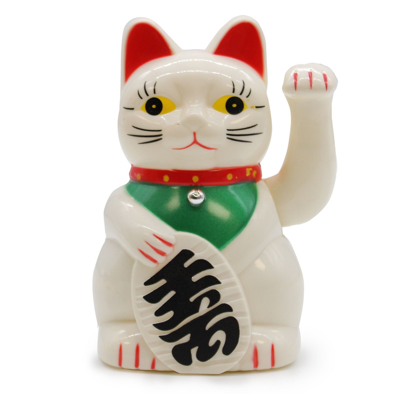Balta laimę nešanti mojavimo katė „White Money Cat“ – 15 cm namų talismanas