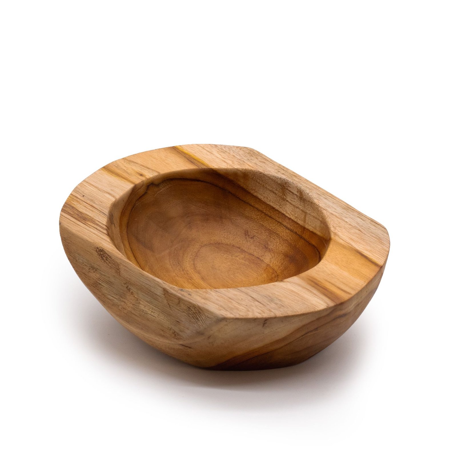 Natūralios formos tikmedžio dubuo – 20 × 18 × 7 cm jaukiam namų ritualui