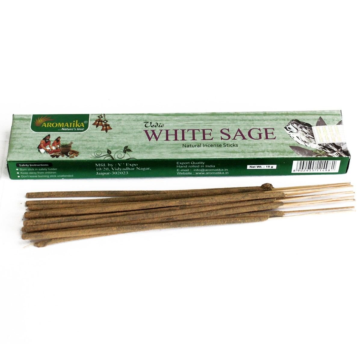Smilkalų lazdelės „White Sage“ – vedinė baltojo šalavijo ramybė namų ritualui