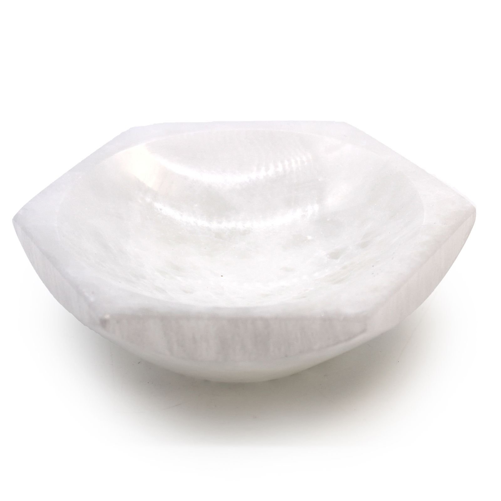Selenito dubuo „Hex Bowl“ – 15 cm šviesos ir ramybės akcentas