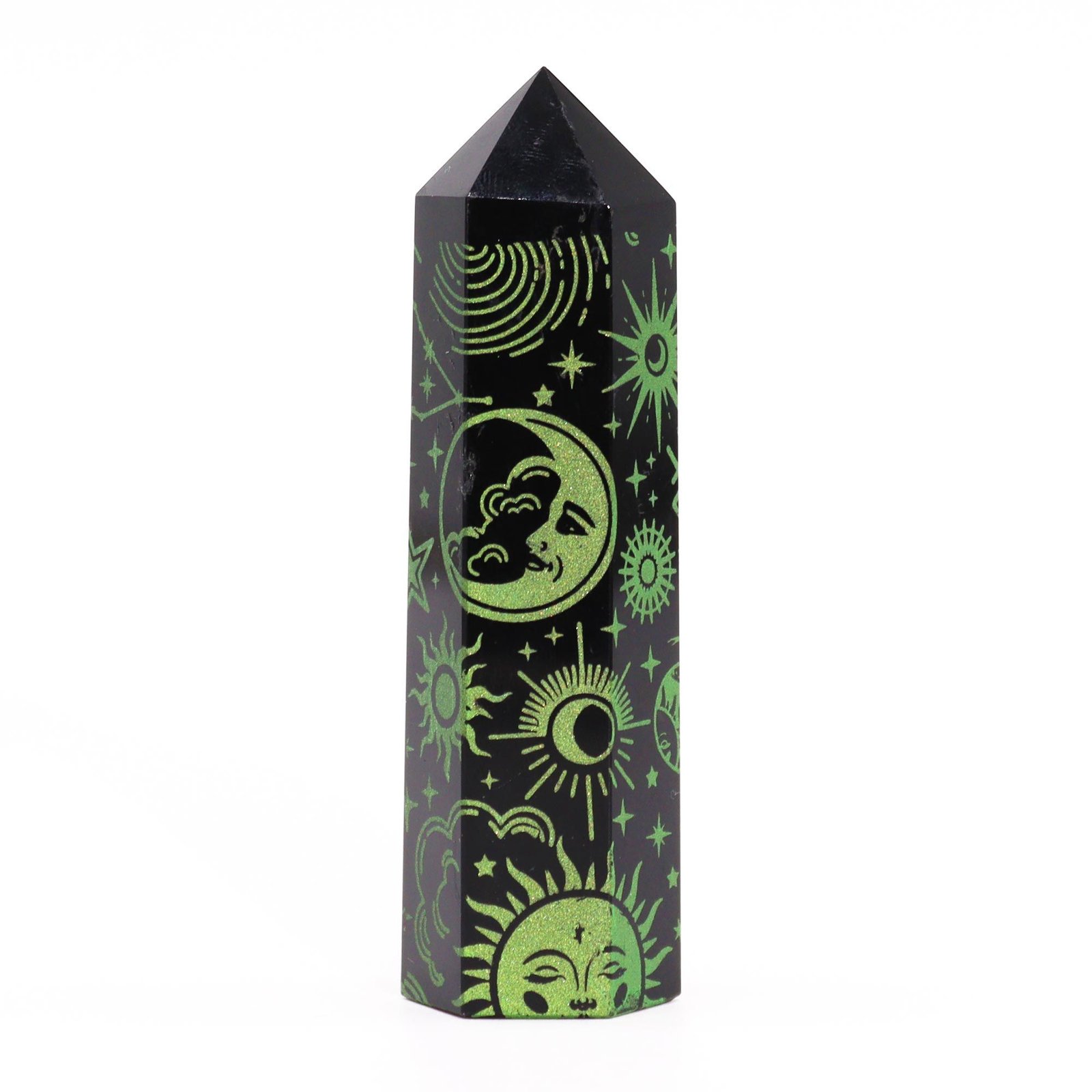 Juodojo obsidiano kristalo smaigalys „Mystic Story“ – tamsios elegancijos akcentas