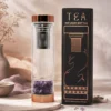 Stiklinis arbatos gertuvės infuzorius „Amethyst“ – rožinio aukso kristalo ritualui