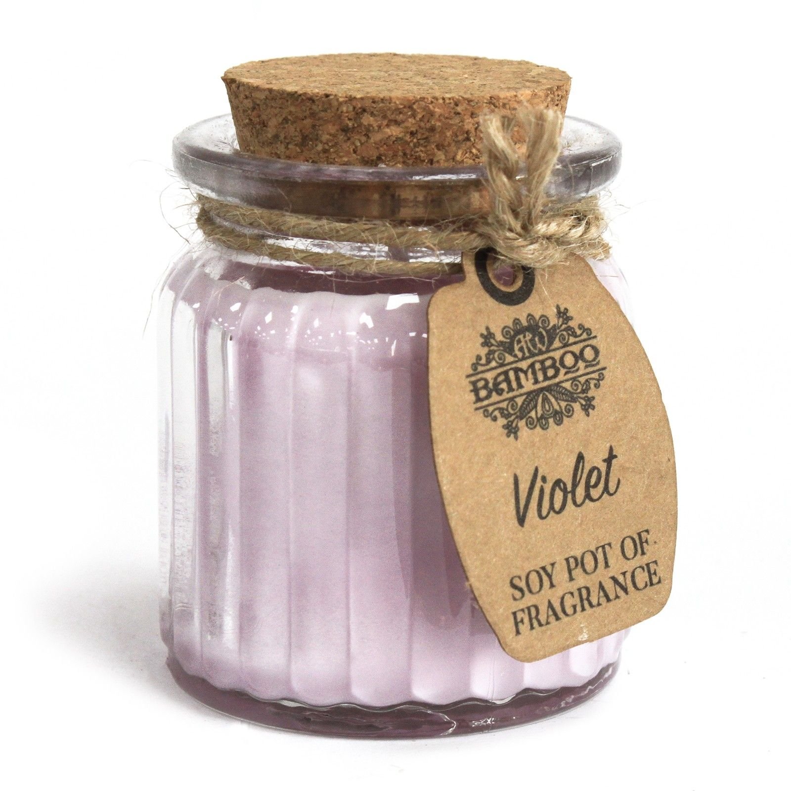 Sojų vaško žvakė indelyje „Violet“ – violetinės ramybės ir jaukaus aromato ritualas