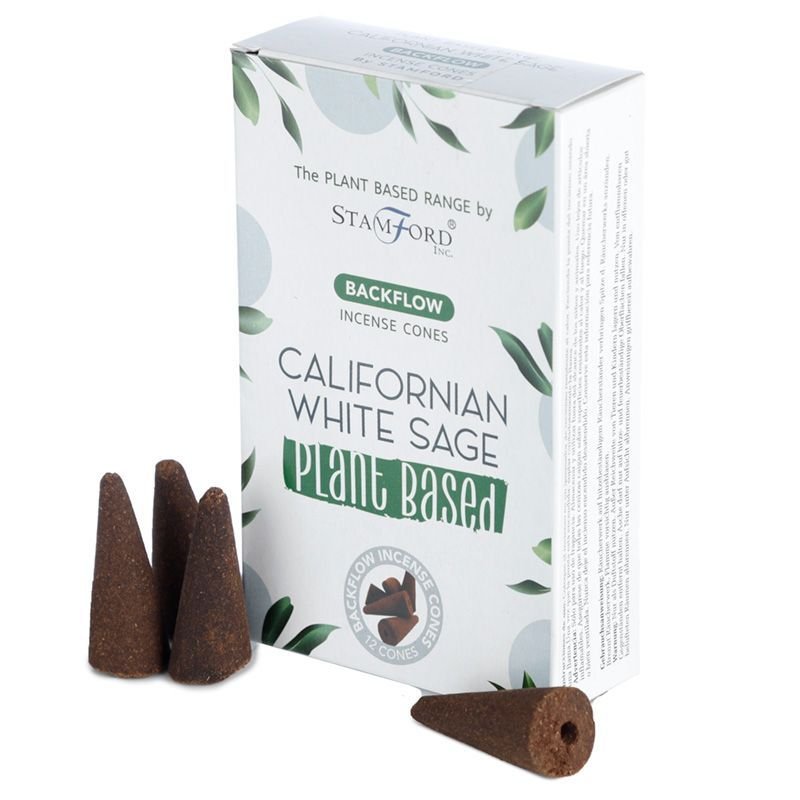 Augalinės kilmės atgalinio srauto smilkalų kūgeliai „Californian White Sage“ – švaraus ritualo dvelksmas