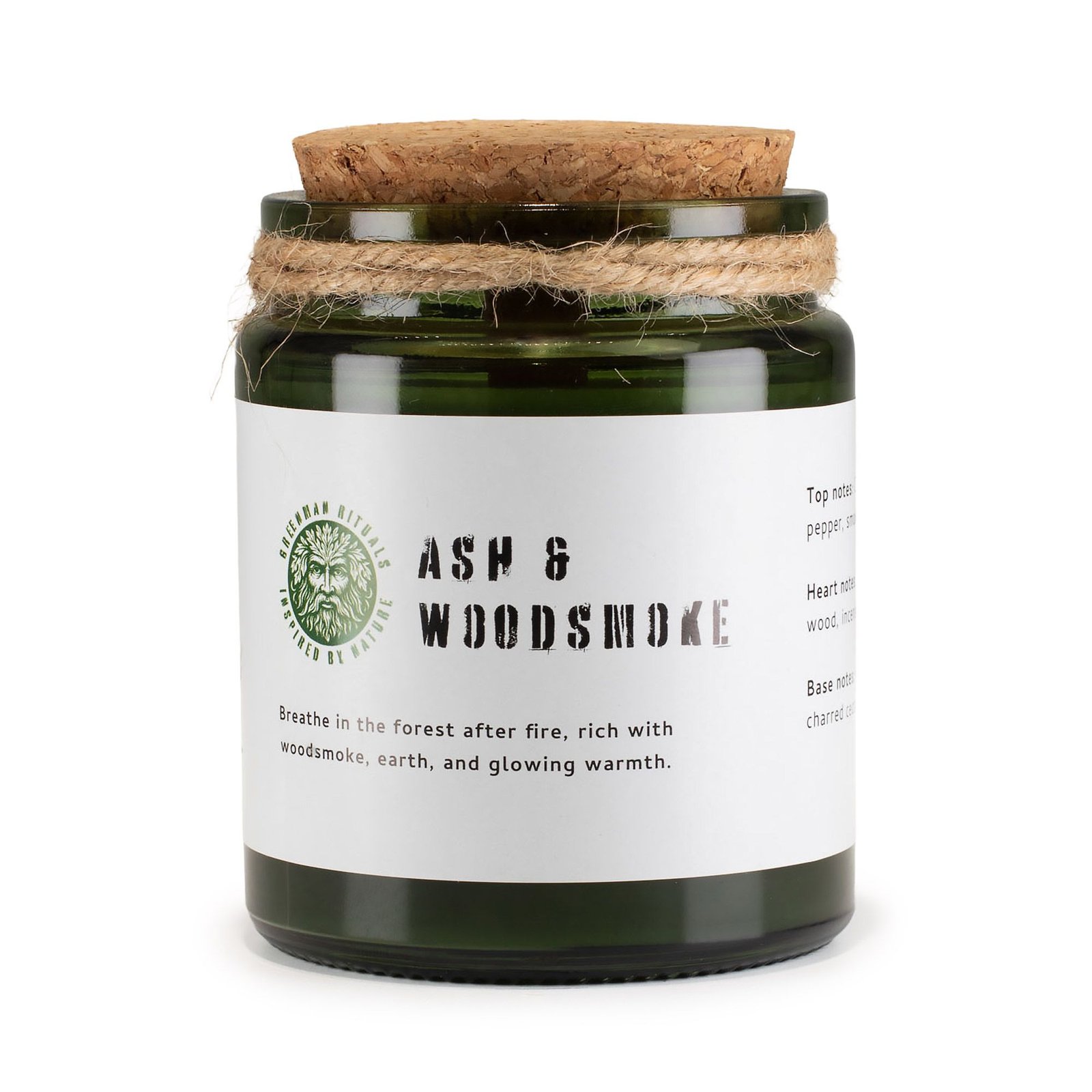 Sojų vaško žvakė su medine dagtimi „Ash & Woodsmoke“ – žemiškas dūmo ir medžio ritualas