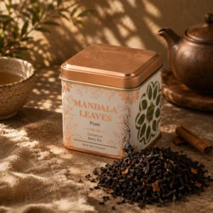 Organinė juodoji arbata „Cinnamon“ 50 g skardinėje – šiltas cinamono ritualas