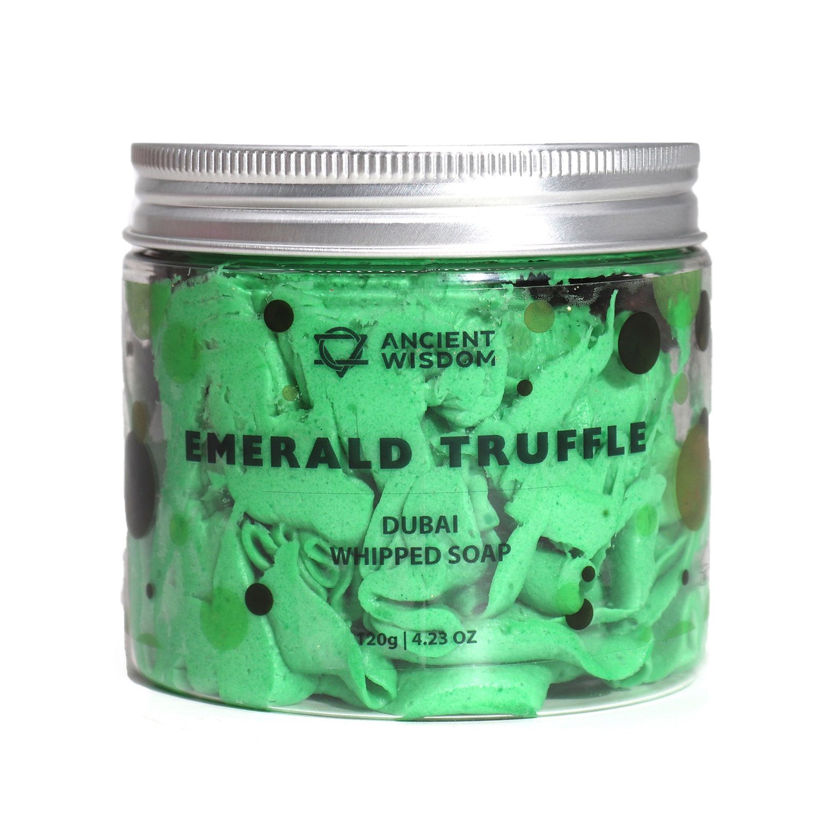 Plaktas muilas „Dubai Whipped Cream Soap“ – „Emerald Truffle“ žvilganti vonios paslaptis, 120 g