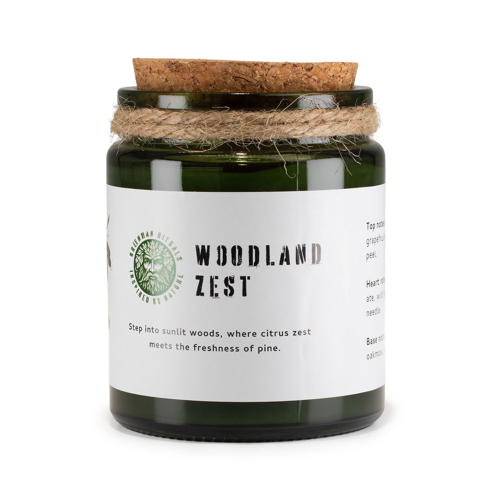 Sojų vaško žvakė „Woodland Zest“ su medine dagtimi – žalios girios ramybės akcentas
