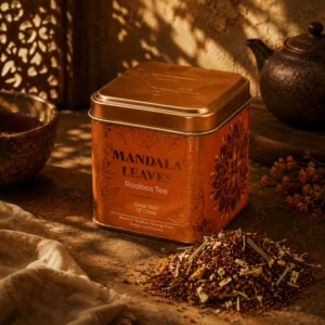 Rooibos arbata „Great Wall of China“ – ekologiškas citrusų ir imbiero jaukumas skardinėje