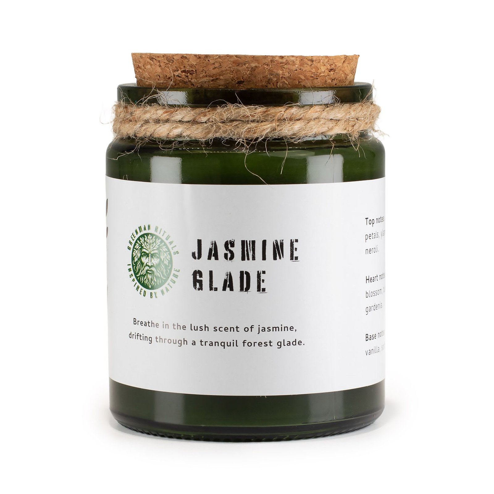Sojų vaško žvakė „Jasmine Glade“ su medine dagtimi – žalios ramybės ritualas